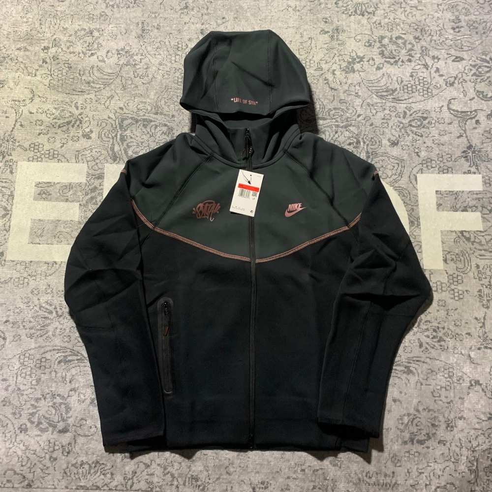 Nike Tech Fleece Hoodie Mens L Black Life of Syn NWT Full Zip Jacket DQ3748-010
